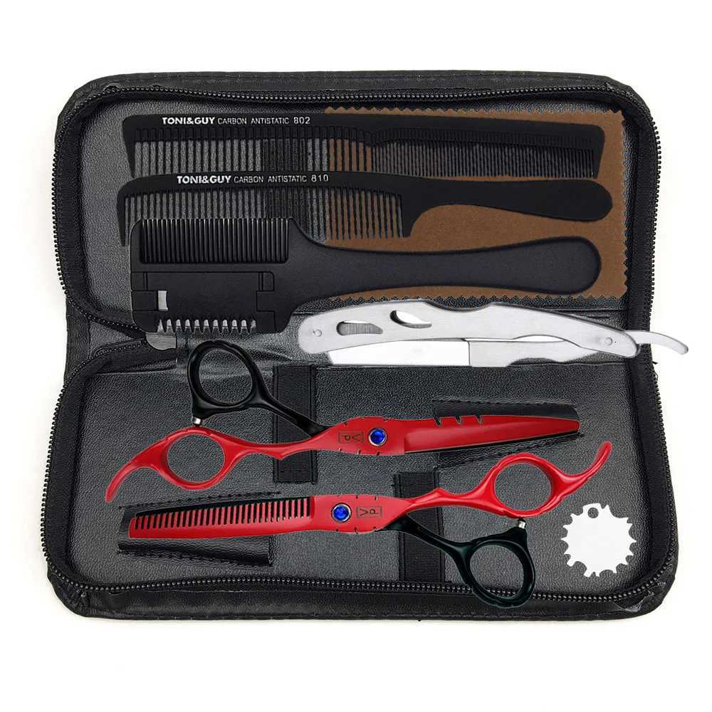 6 440C Hair Scissors Razor Hairdressing Scissor Sale Cutting And Thinning Tools Professional Hairdressing Scissors Set W250716