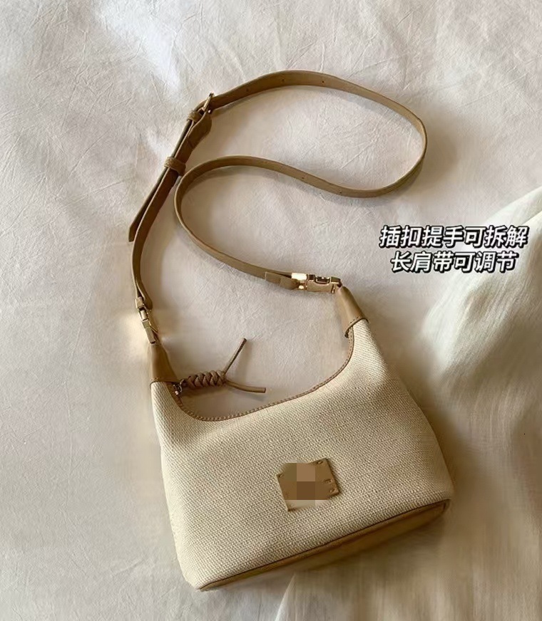 Designer 2025 Spring Summer New Wheat Field Gallery Commuter Canvas Handbag Niche High-end Feel Light Luxury Women's Bag