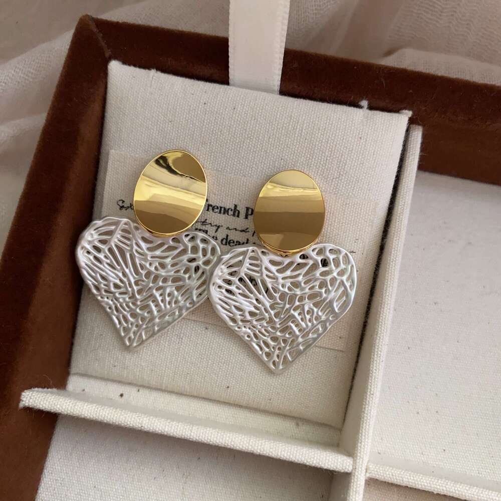 New Chinese Style Metal Woven Mesh Circle Geometric Personality Studs Internet Celebrity Exaggerated Rhombus Hollow Earrings for Women