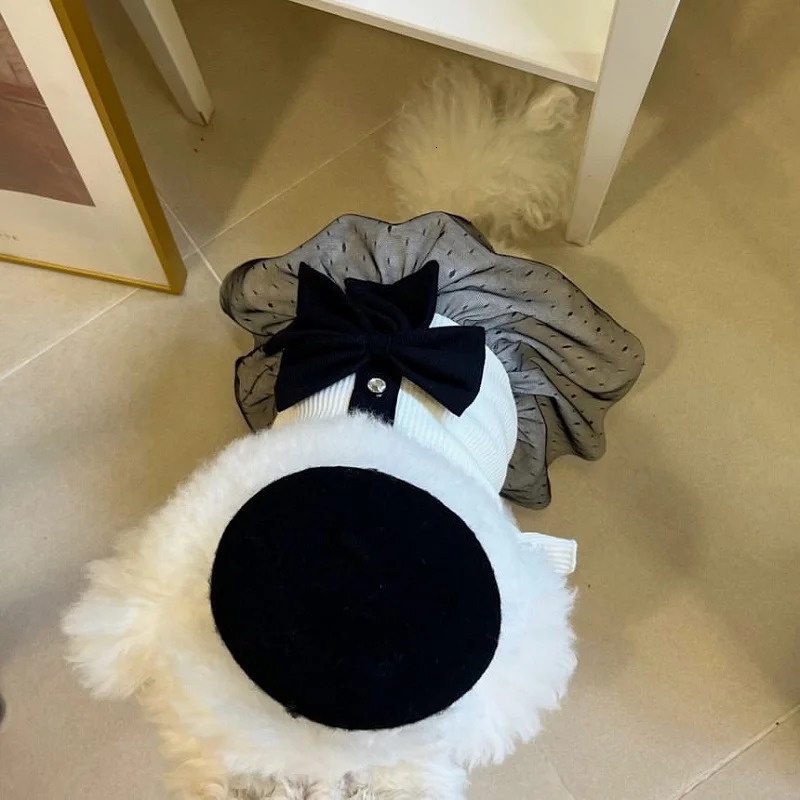 y Dog Dress for Small Dogs Summer Puppy Clothes Bow Lace Skirt Black White TShirt Girls Costume Chihuahua Vest 250711