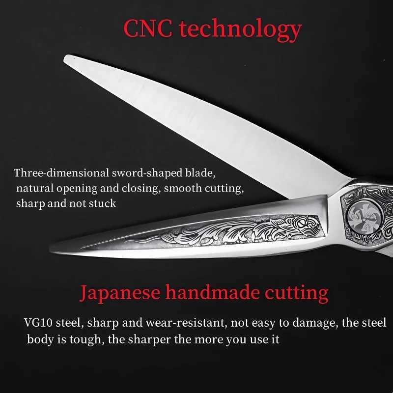 6.0 inch HISADA Hairdressing scissors VG10 Steel grade scissors Pattern Professional Hair Salon Top Professional Scissors W250716