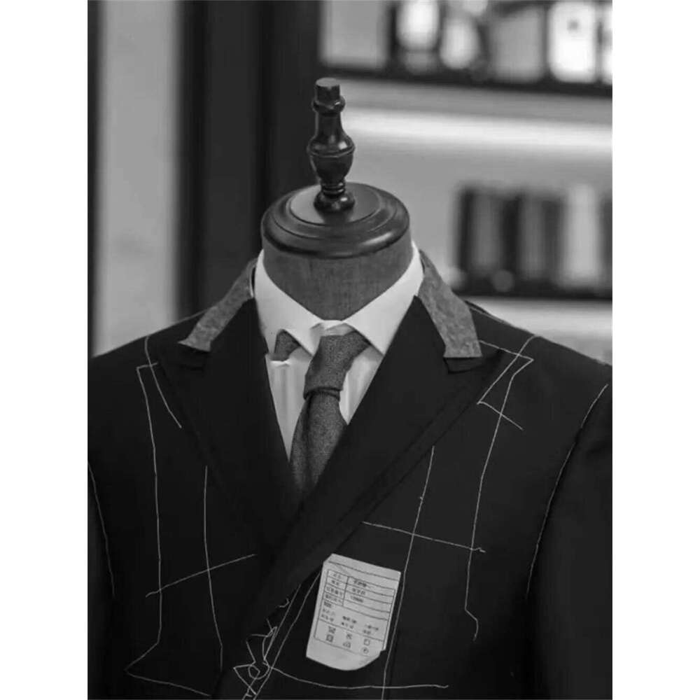 1 Pieces Men's Suits Jacket Fashion Houndstooth Notch Lapel One Coat Slim Fit Groom Tuxedos Only Blazer For Wedding Business