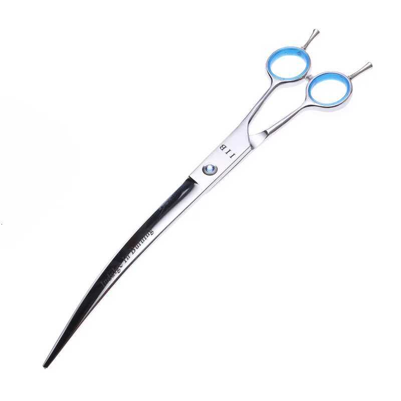 9 Inch Hairdressing Scissors Professional Pets Grooming Scissors Salon Barber Curved Downward Cutting Shears of Silver with Case W250716