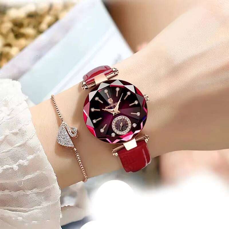 DHgargets Women's Ultra-Thin Watch - 50M Waterproof Leather Strap Quartz Wristwatch, Sapphire Crystal (Model 719)