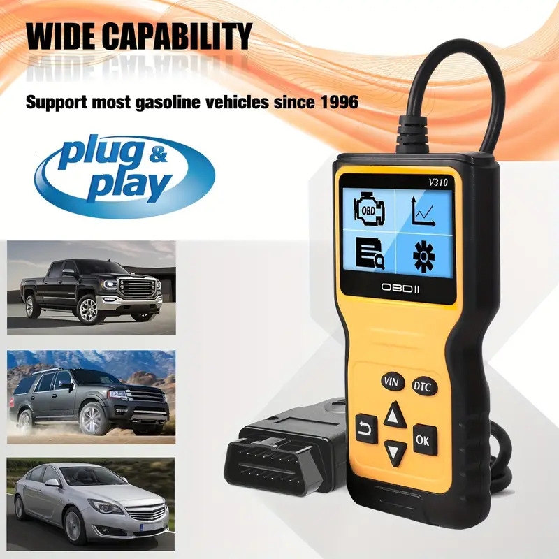 V310 Professional OBD Code Readers Scan Tool OBDII/EOBD Car Engine Fault Code Reader Diagnostic Tool for all 1996 and Newer Car