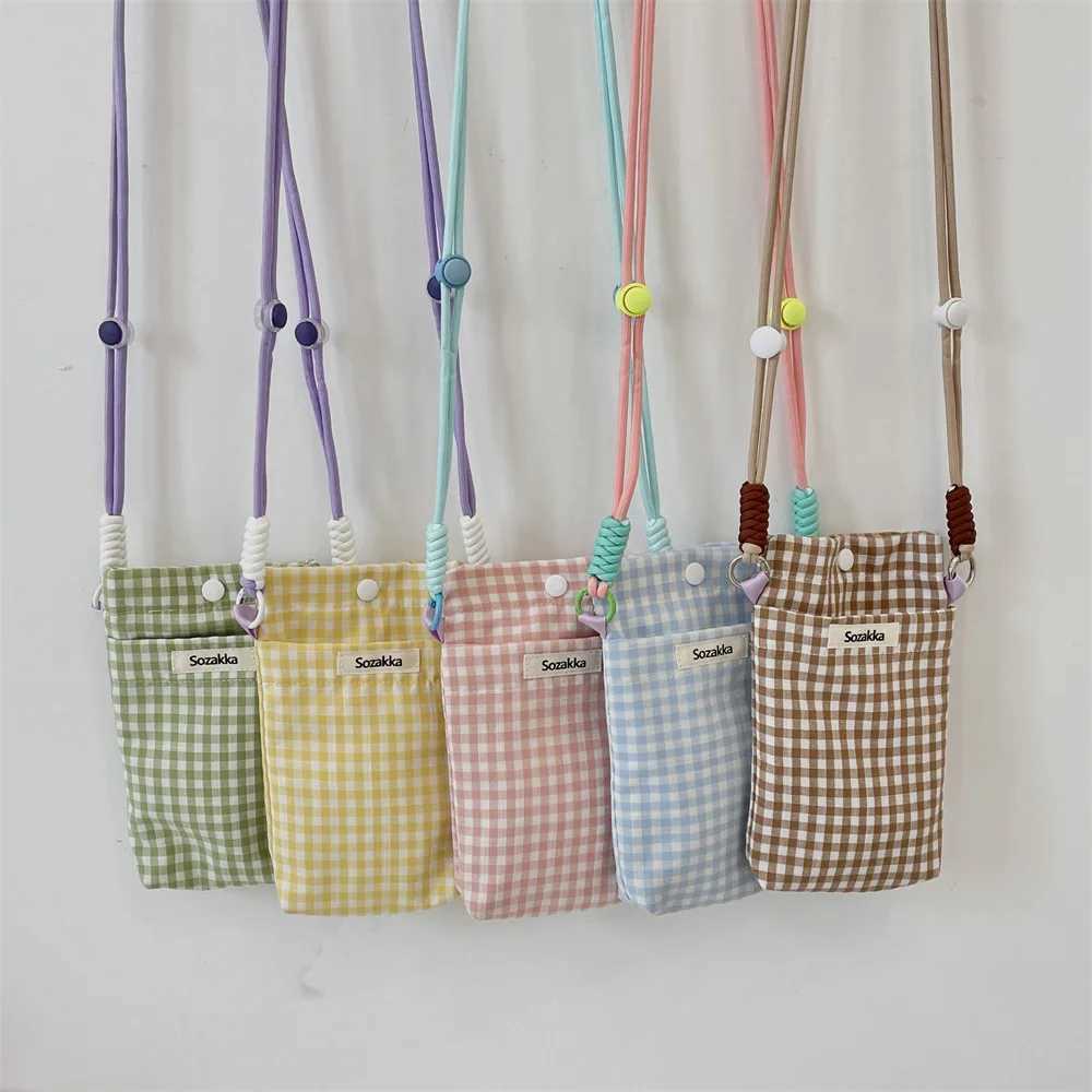 New Grid Phone Bag Miscellaneous Storage Bags Walking Key Card Bag Coin Purse Girls Shoulder Bag Crossbody Bags Phone Pouch