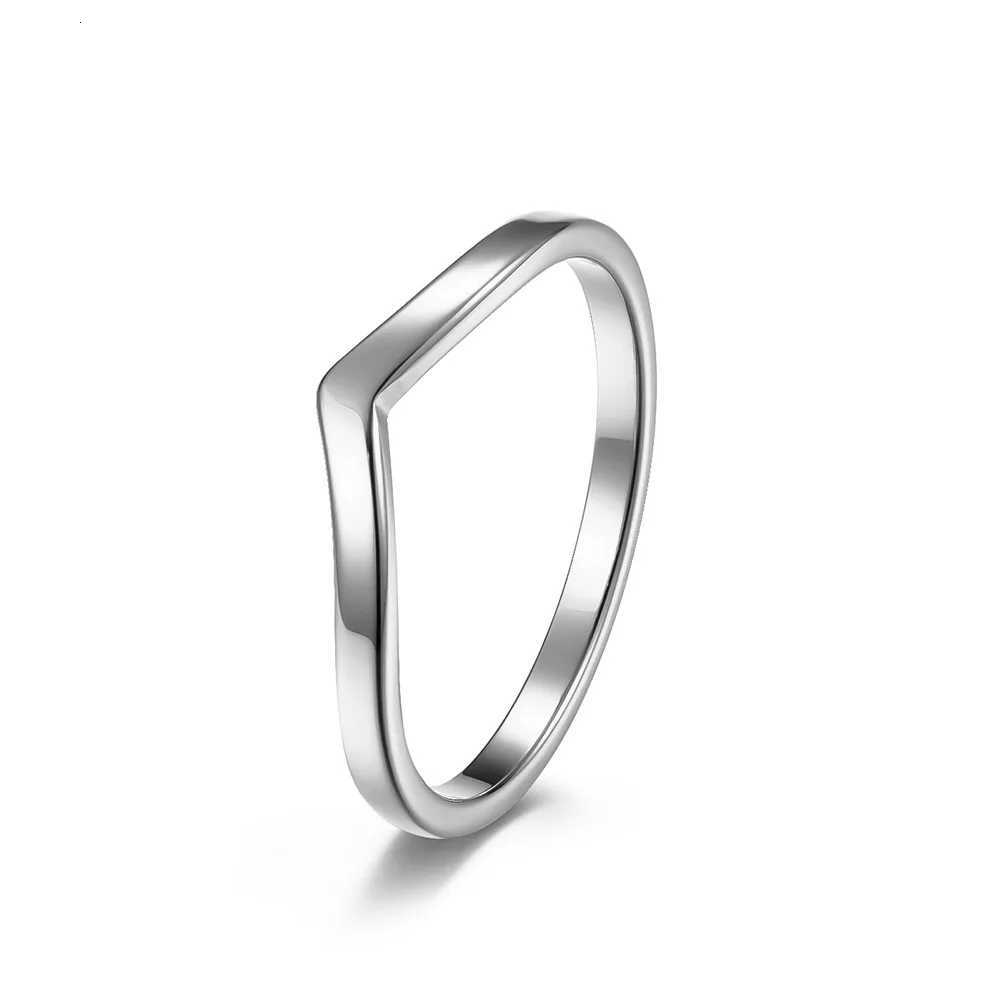2mm Thin V Shape Stackable Ring Stainless Steel Plain Polished Band for Women Girl Size 5-10 S250716