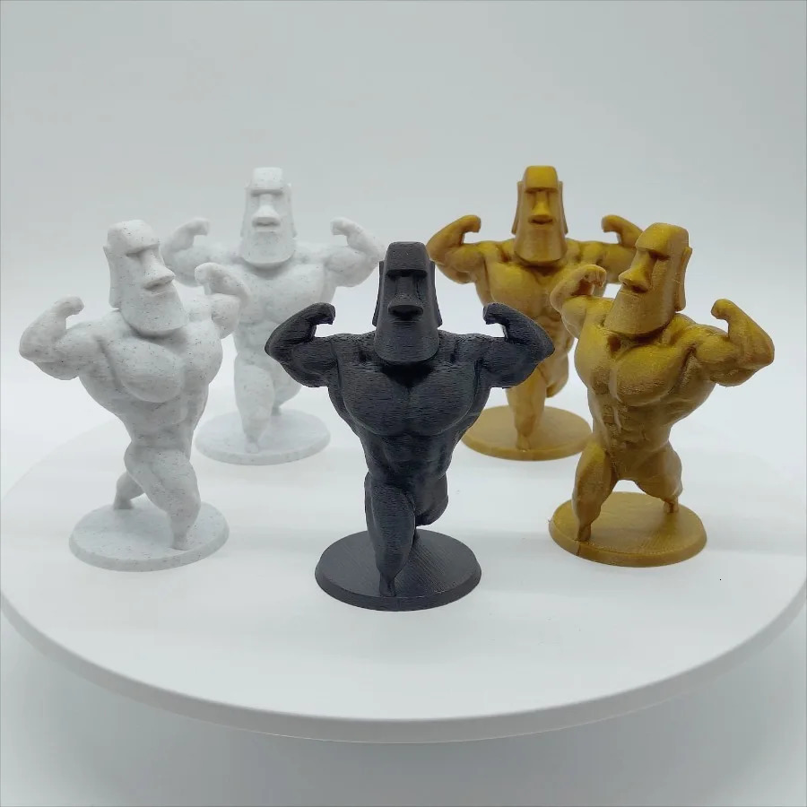 1 Piece of Robust Moai Statues 3Dprinted Muscle Ornaments Suitable for Multipurpose Decoration in Various Room Types 250711