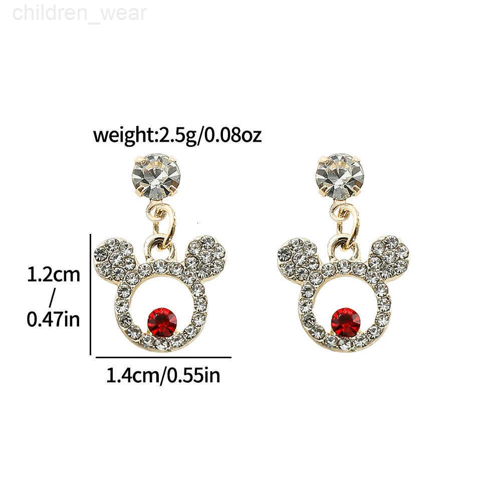 Disney 1 Pair Disney Mickey Mouse Luxury With Zircon Ear Studs Earrings for Women Ear Accessories Gifts W20250716