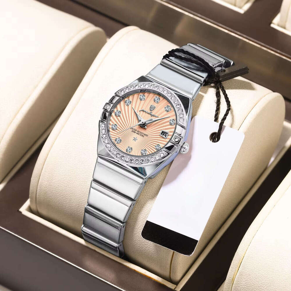 DHwatches Women's Ultra-Thin Watch - 50M Waterproof Luminous Quartz Wristwatch with Date, Stainless Steel (Model 302)