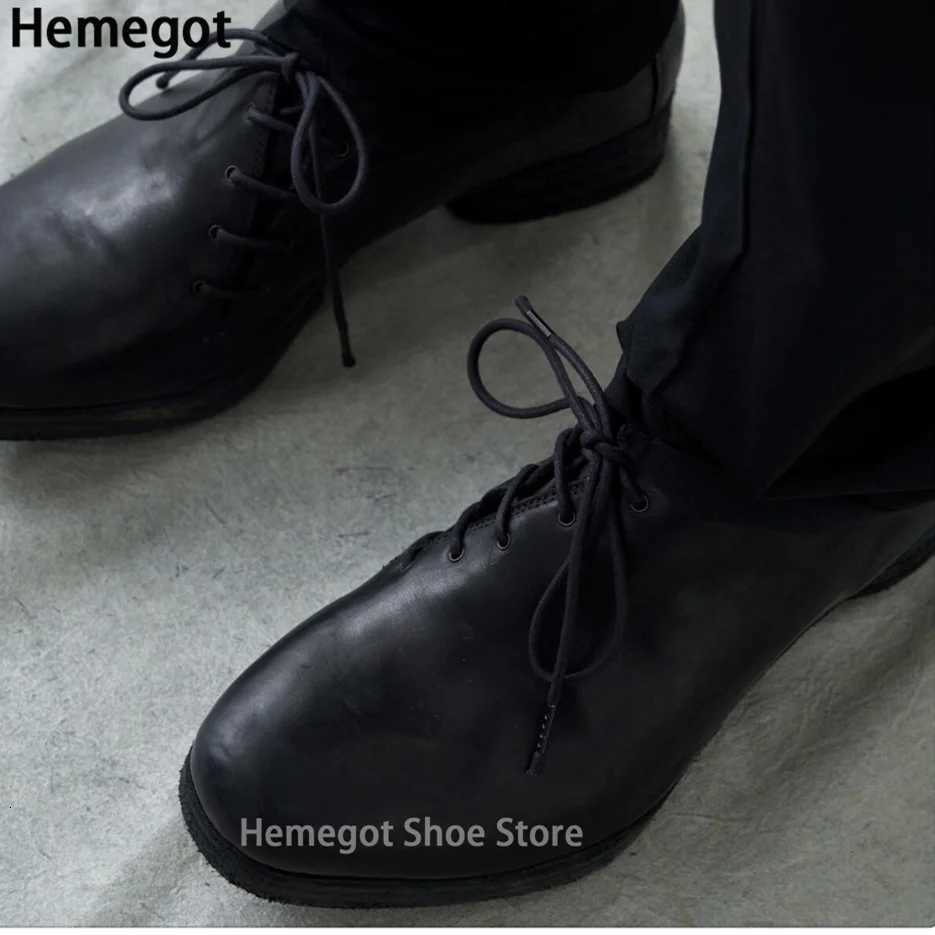 Irregular Heels Derby Shoes Lace-Up Casual Shoes Classic Solid Color Handmade Board Shoes Designer Style Newest Mens Shoes W250716