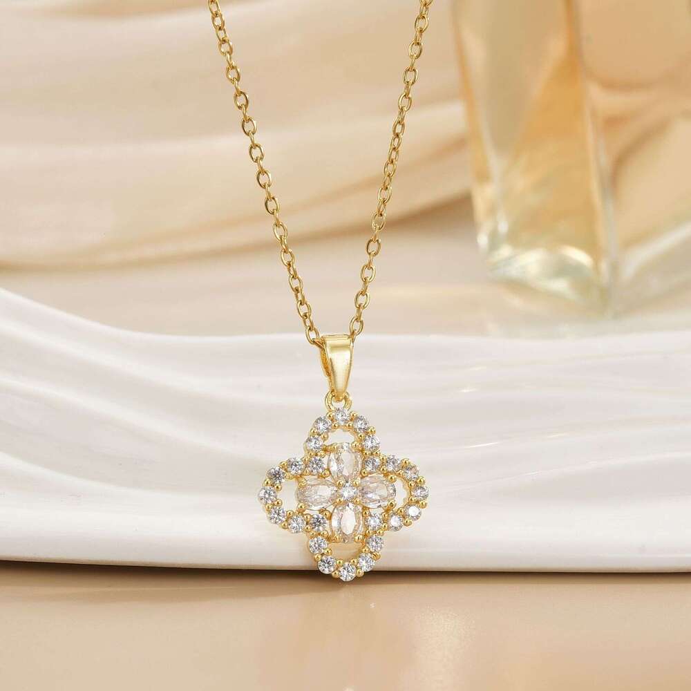 High-End Titanium Steel Necklace For Women, Unique Design, Trendy Pearl Collarbone Chain, Fashionable Versatile Accessory 9C8