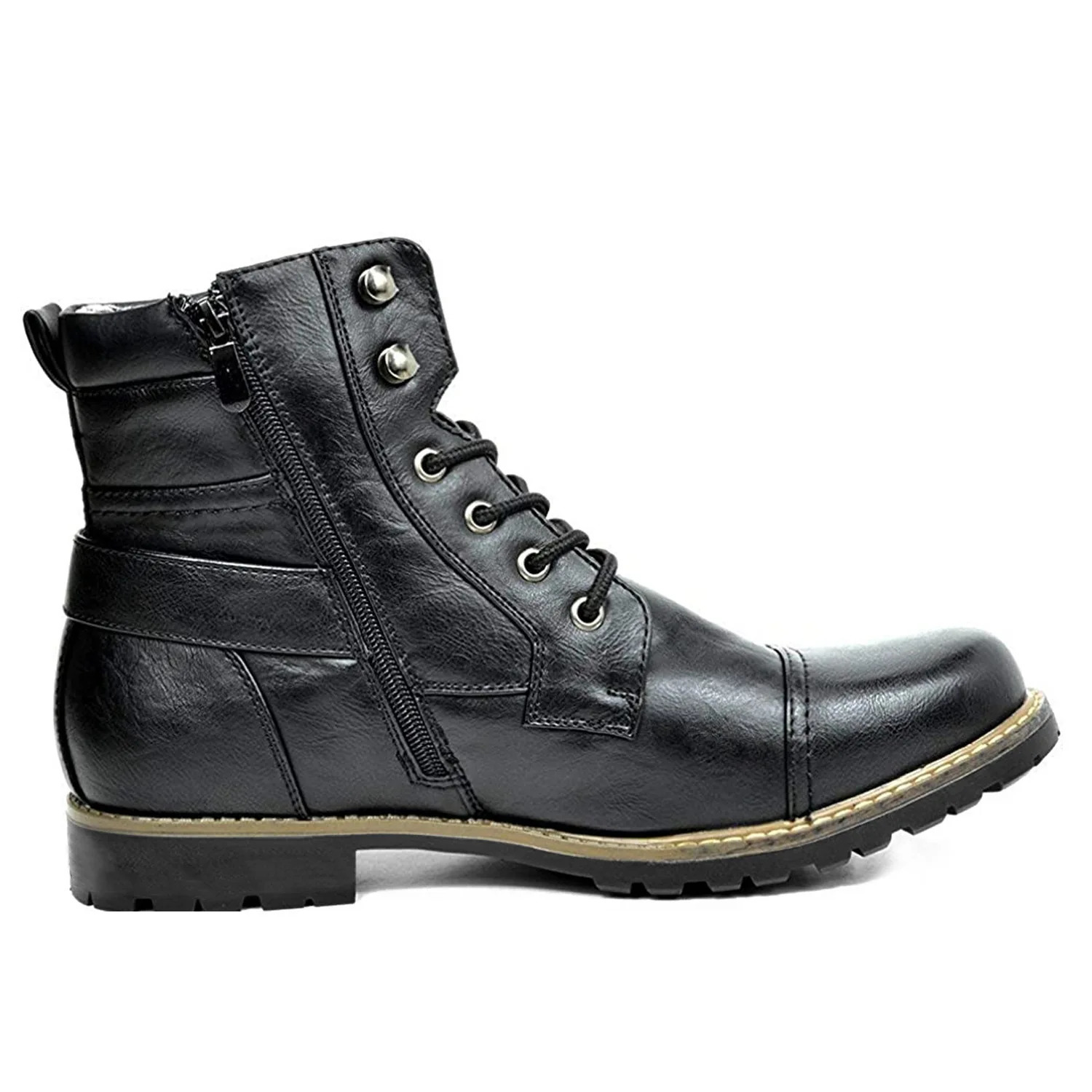 Size38-48 Men Boots Leather Round Toe Grid Pattern Square Heel Males Shoes Exquisite Fashion Leisure n Men Motorcycle Boots 250715