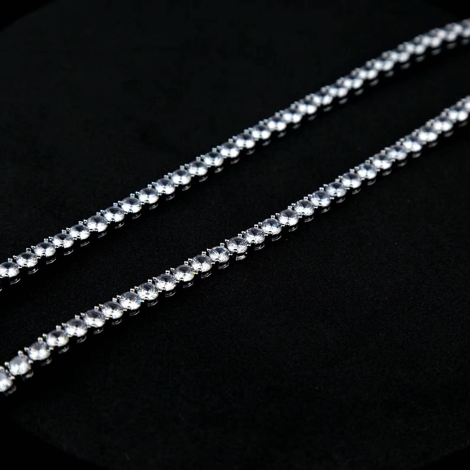 VVS Moissanite Diamond Tennis Chain IGI Certified 925 Sterling Silver with Gold Customized Iced Hip Hop Style Certified by IGI