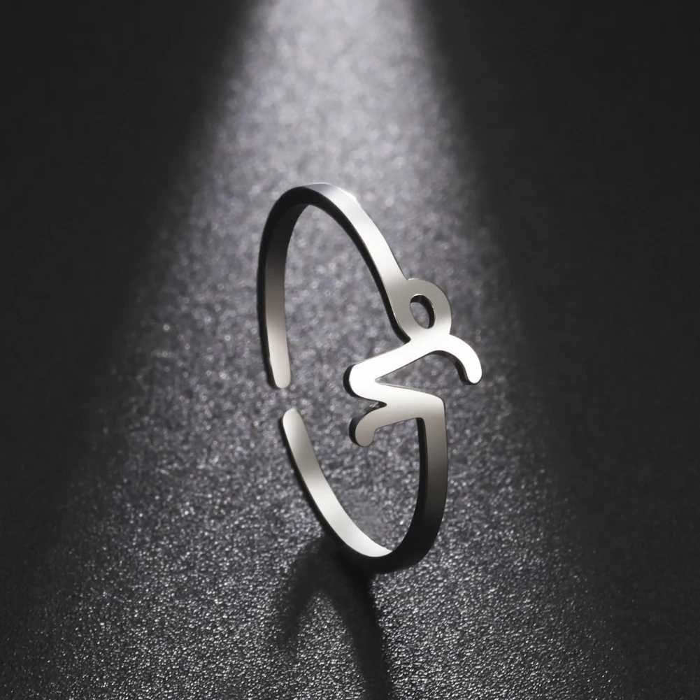 Stainless Steel Zodiac Rings 12 Constellations Open Ring for Women Aries Leo Virgo Gemini Libra Pisces Scorpio Birthday Gifts S250716