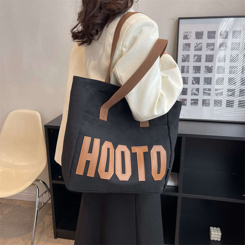 Leather Bag Bucket Bag Tote Bag Korean Style Large Capacity Canvas Female Students Shoulder Bag Class White Tote Bag Portable Handbag For W