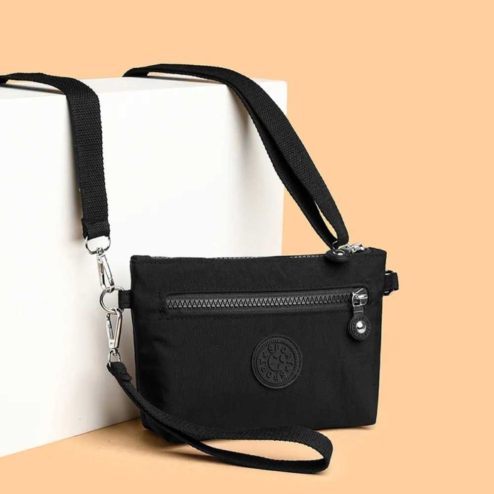 Storage Bag Nylon Zipper Crossbody Bag Solid Color Handbag Canvas Shoulder Bag Korean Style Coin Purse Small Phone Bag Women