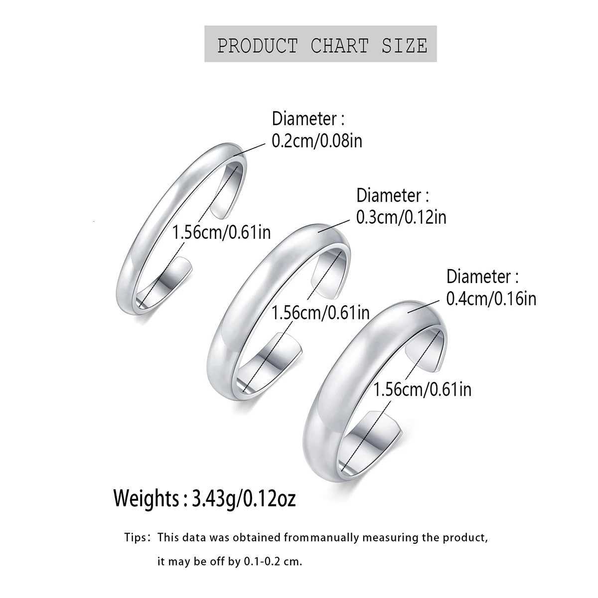3pcs/1pc Simple smooth surface Toe Ring Open adjustable plated 18K gold Black Silver for beach toe ring jewelry S250716