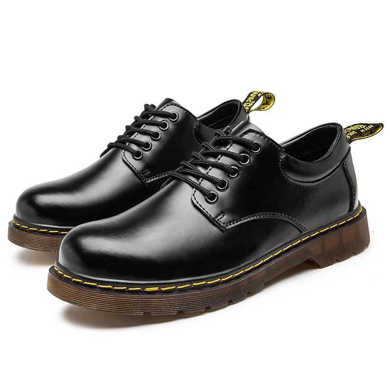 Mens Work Boots Genuine Leather Casual Shoes - Wide Toe Slip-Resistant Derby Large Sizes 38-48 W250716