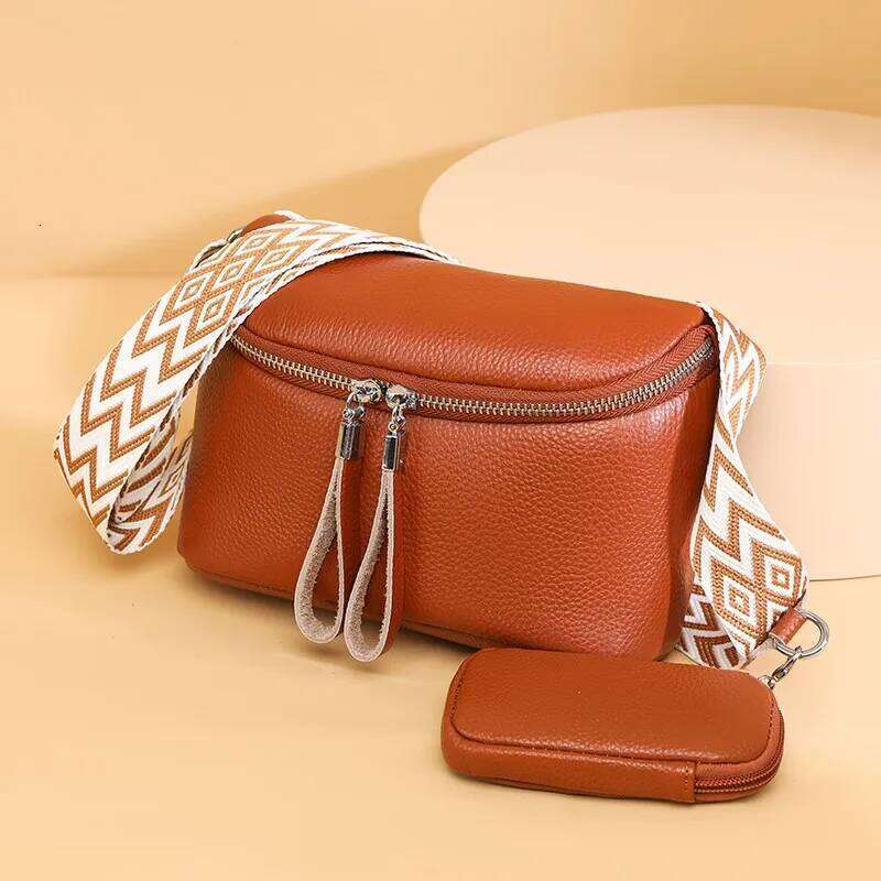 100% Genuine Woman Chest High Quality Cow Leather Women's Crossbody Bag With Small Purse Female Handbags Waist Bags