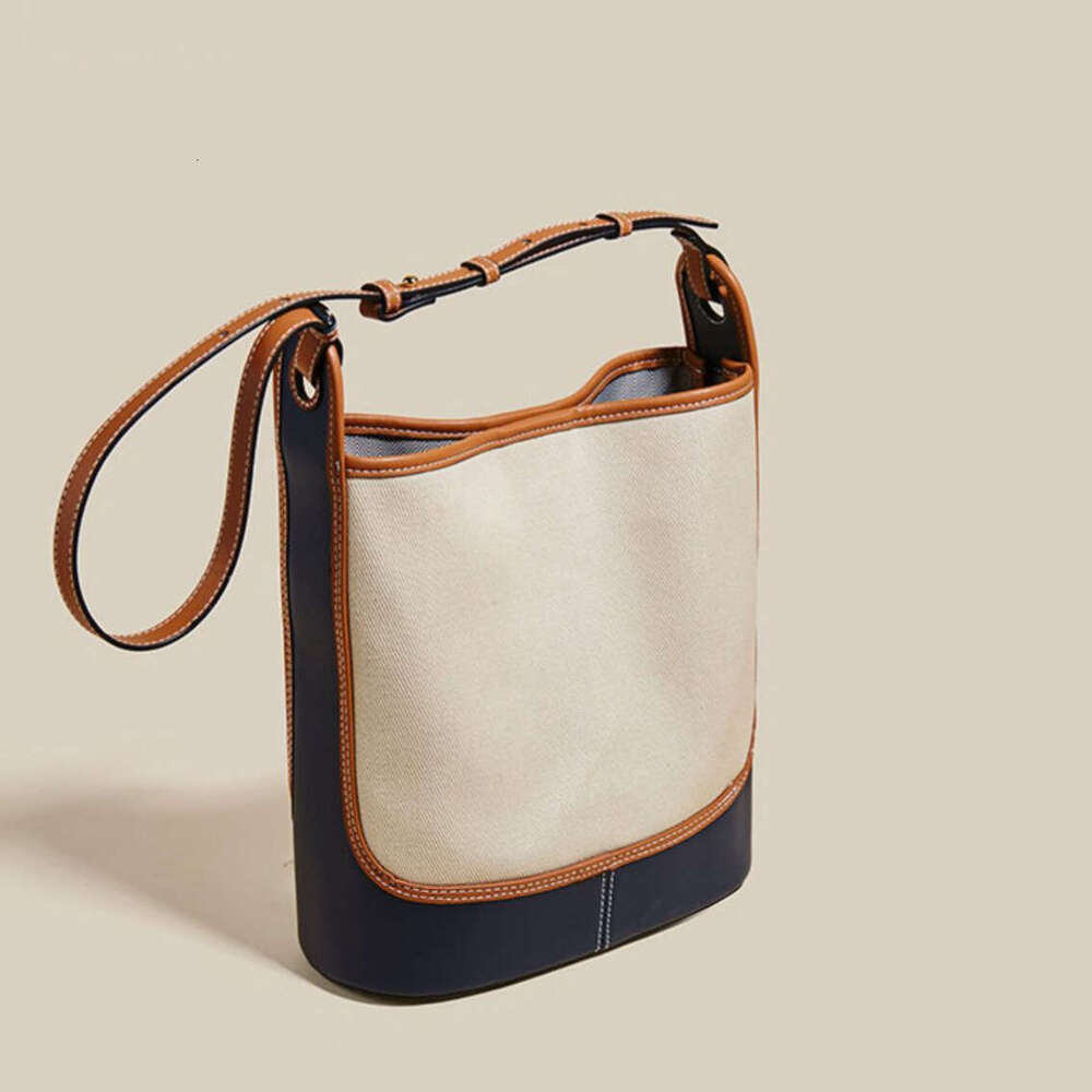 Denim Blue Canvas Bucket for Women 2025 New Summer Niche Designer Commuter Shoulder Crossbody Large Bag