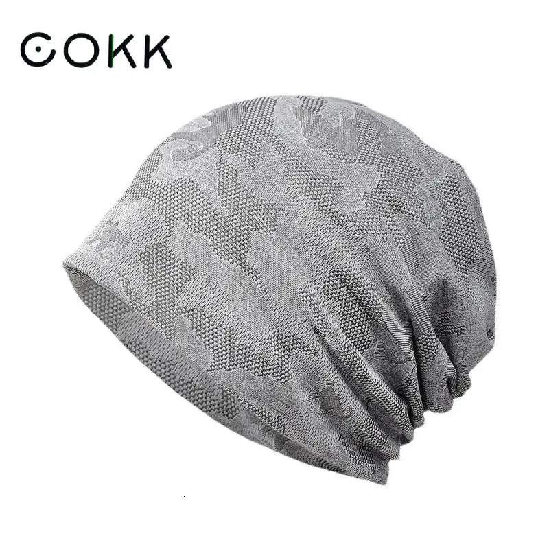 COKK Beanie Men Women Thin Hat Camouflage Mesh Breathable Elastic Soft Running Sports Outdoor Bonnet Cap 250715