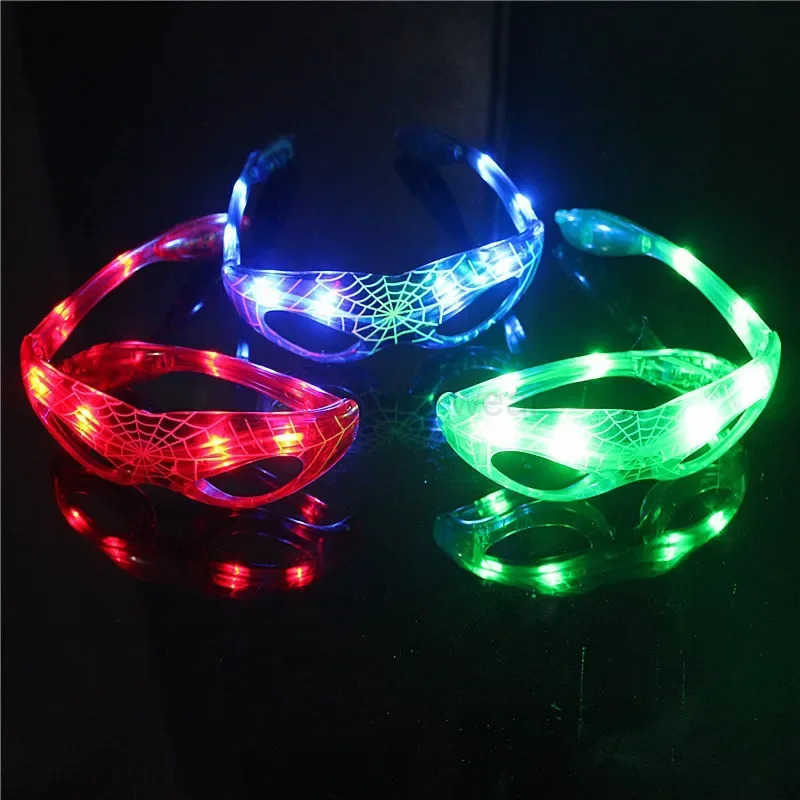 Disney Spiderman Glowing Glasses Marvel Anime Figure LED Flashing Glasses Sunglasses Cartoon Childrens Party Toys Boys Gifts W20250716