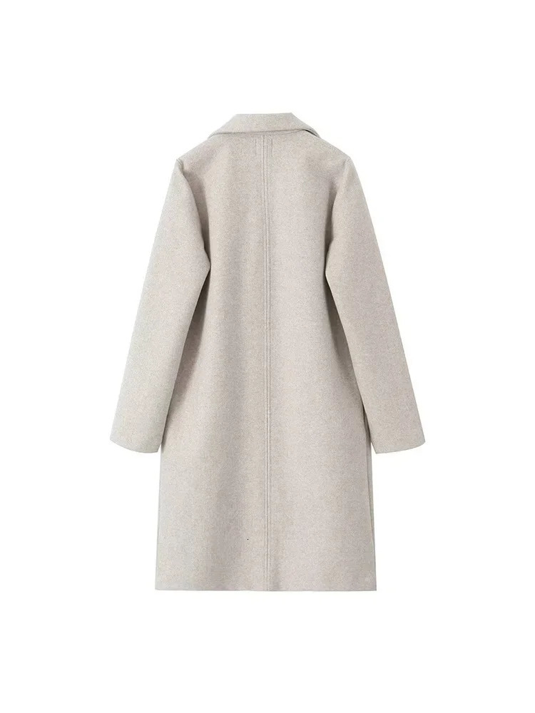 Willshela Women Fashion Solid Open Stitch Long Trench Coats Vintage V-Neck Full Sleeves Female Chic Lady Outfits 250716