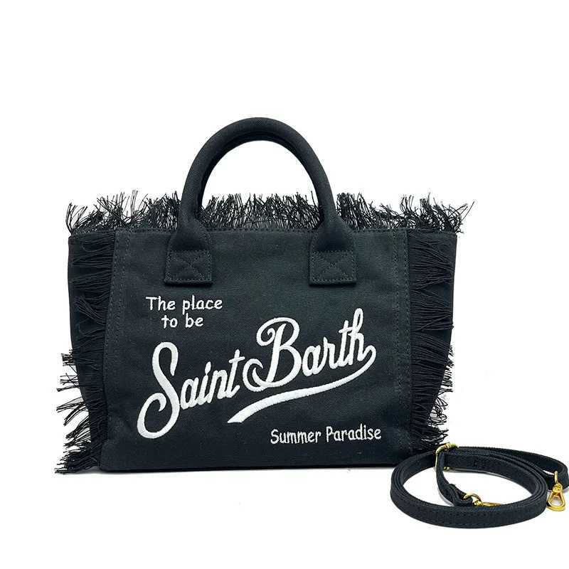 SAINT BARTH 2024 New Crossbody Bag Large Capacity Small Canvas Handmade Tassel Handbag Tote Bag