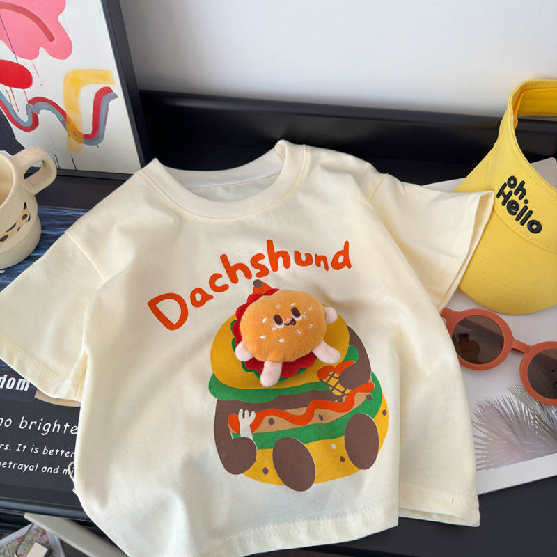 Summer short-sleeved T-shirt for little boys and girls cartoon baby T-shirt designer clothing top soft and comfortable children's skin-friendly f