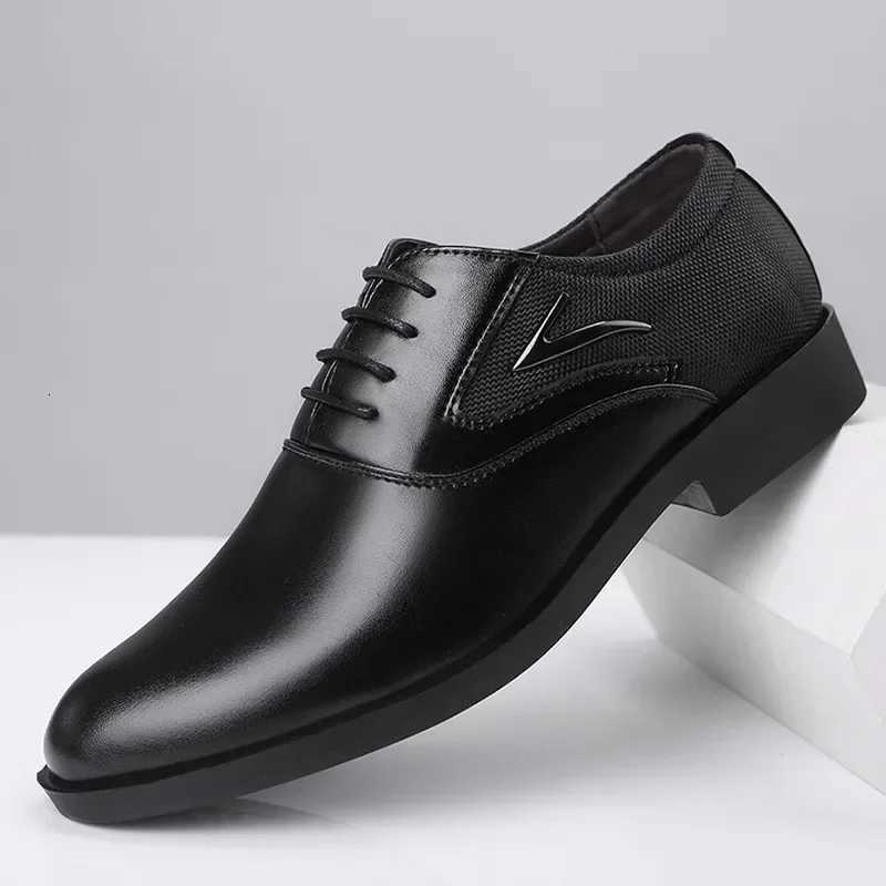 Men Casual Leather Shoes Black Leather Formal Men Oxford Shoes Men Wedding Party Office Business Shoes Large Size Y250715