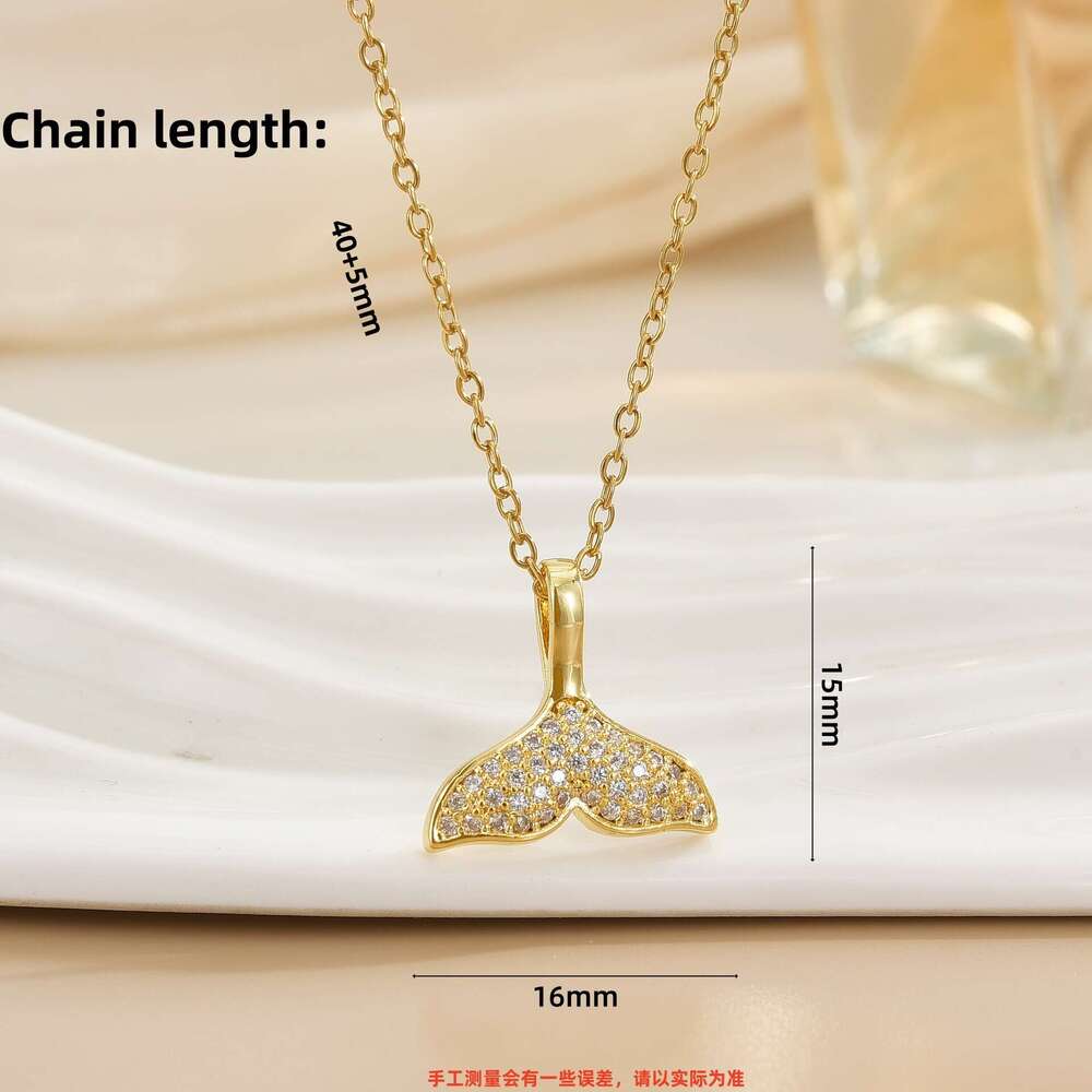 Mermaid Tail Necklace Design Sense Niche Light Minimalist Pendant Collarbone Chain 717