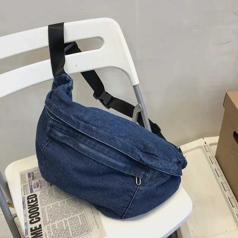 Women Belt Bag Men Hip Hop Bum Travel Purse Phone Pouch Unisex Crossbody Sling Bag Denim Bag Shoulder Bags