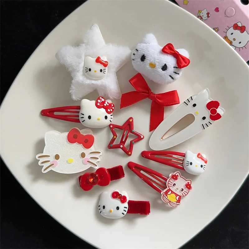 Sanrio Hello Kitty Hair Clip 14/11Pcs Hairpin Sets Makeup Washing Face Barrettes Hairclips Women Accessories Girlfriend Gift w250716
