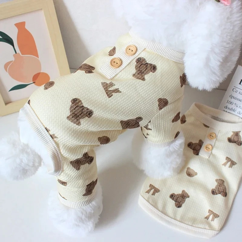 Pet Dog Jumpsuits Bear Vest Spring Summer Clothes for Teddy French Bulldog Comfort Breathable Puppy Custume 250711
