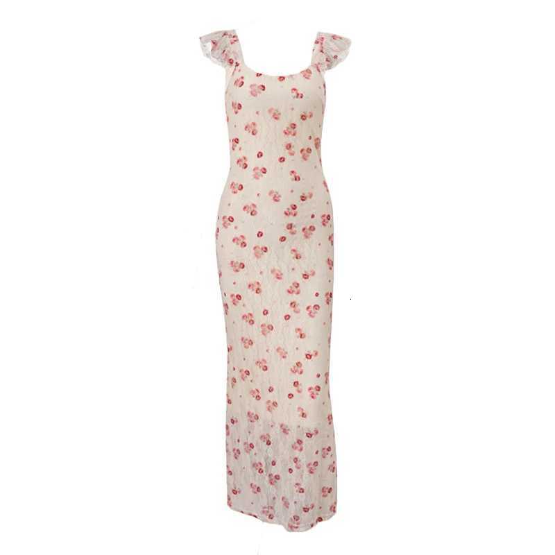 2023 Sexy Square-neck Long Maxi Dress Y2K Elegant Vintage Floral Printed Party Dresses Spring Summer Holiday Style Dresses R250716