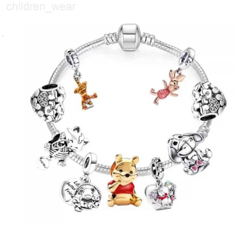 Disney 100th Anniversary Stitch Princess Pumpkin Cart Mickey Minnie Figure Model Dumbo Charm Beads Fit Bracelets Anime Jewelry Accessory W20250716