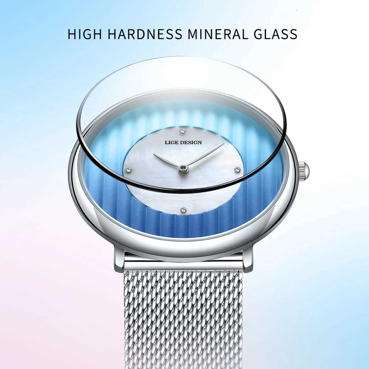 LIGE Fashion Quartz Women Luxury Ladies Dr Wrist Mesh Belt Waterproof Fem es Girls Clocks Relogio Fnino Y250715