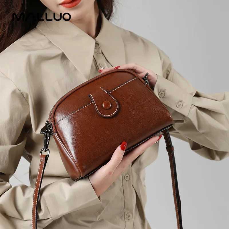 Cowhide Genuine Leather Messenger Bag for Women Versatile Shoulder Handbag Female Phone Crossbody Bags for Ladies Purse