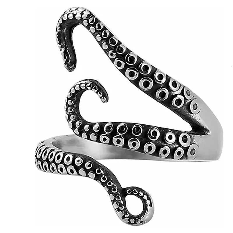 Creative Octopus Rings for Men Gothic Deep Sea Monster Squid Finger Tentacles Ring Punk Animal Jewelry Gift Opened Adjustable S250716