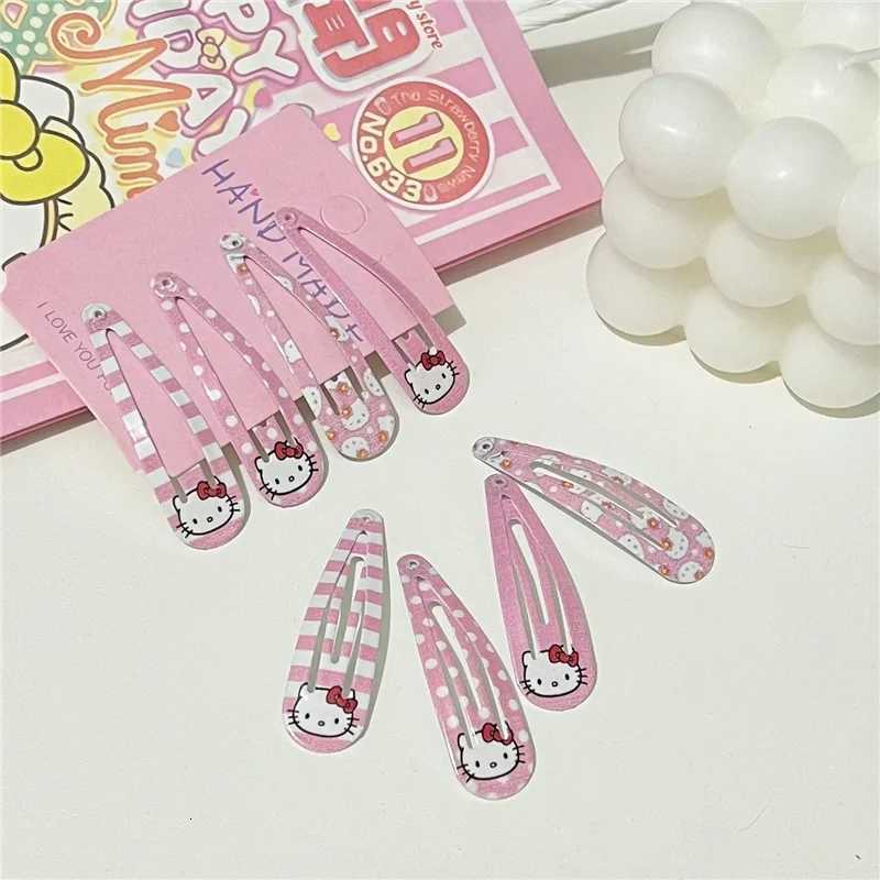 Sanrio 4Pcs Hello Kitty Pink Hairpin for Girls Lovely Hair Clips Toddler Hair Decoration Accessories w250716