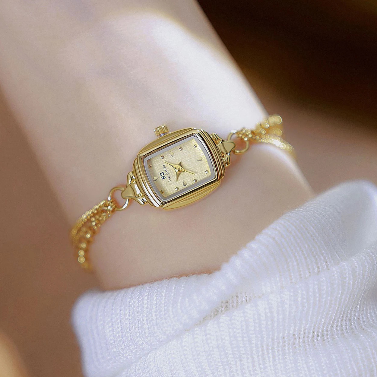 Womens Watch Fashion Romantic Elegant Dress Bracelet Watches For Women Gold Silver Small Chain Quartz Clock Girl Gifts 250715