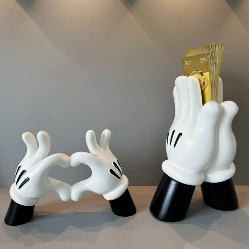 esthetic Hand Figurines Creative Resin Worship Money Statue Funny Sculpture Desktop Decor y Living Room Decoration 250715