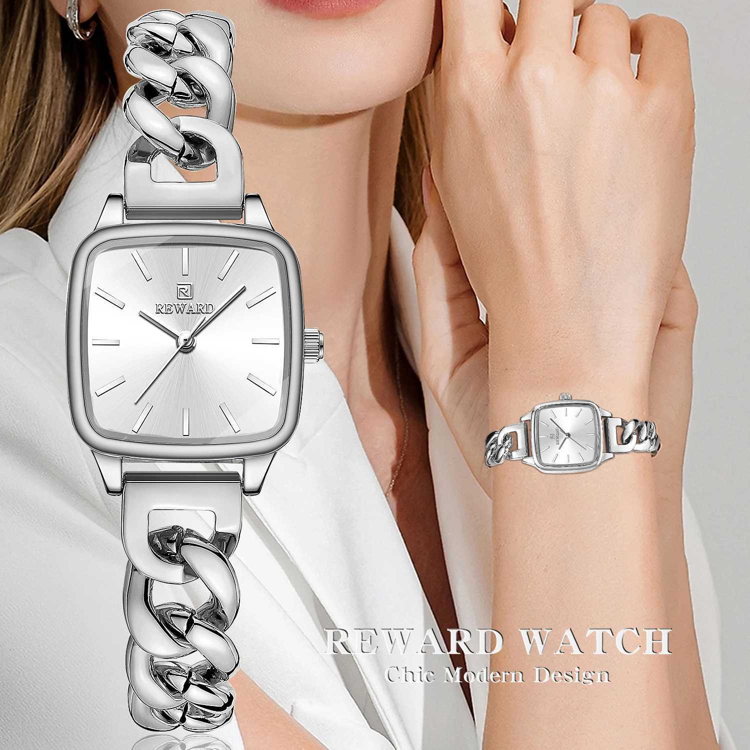 Reward Wen Quartz Ice Luxury Ladies Waterproof Luminous Ice Elegant Fem Clock Y250715