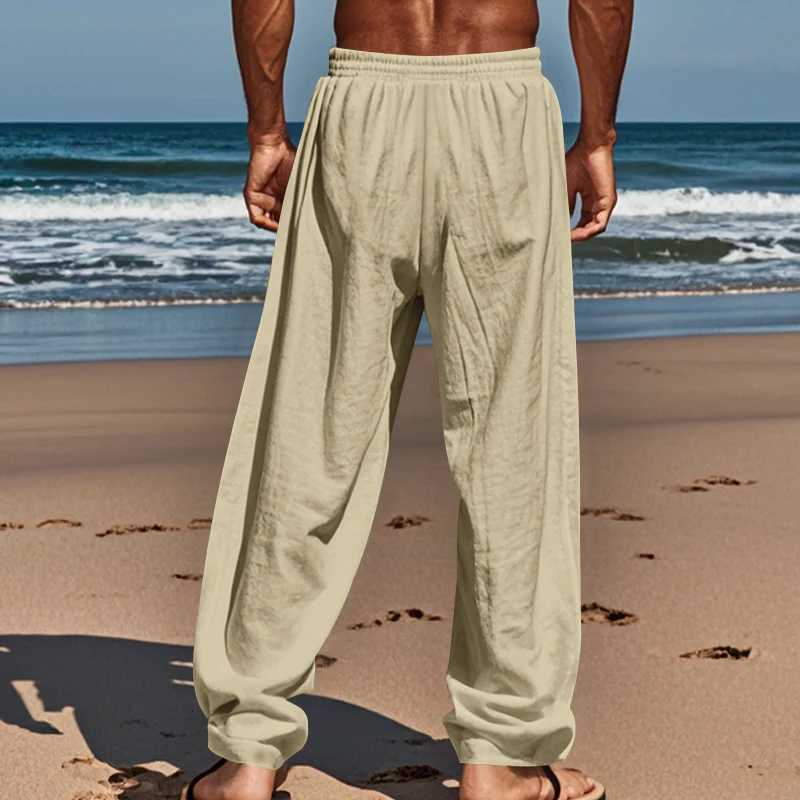 European and American Autumn Mens Hip-Hop Breathable Cotton Linen Loose Casual Pants Outdoor Hiking Sports Pants y250716