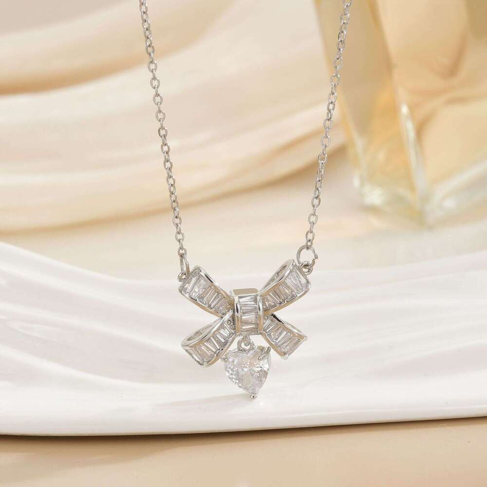 Butterfly Bow Necklace Series For Women, Niche Exquisite Light Choker Fashion Jewelry, Dia-Studded Collarbone Chain, Valentine's Day Gift B92