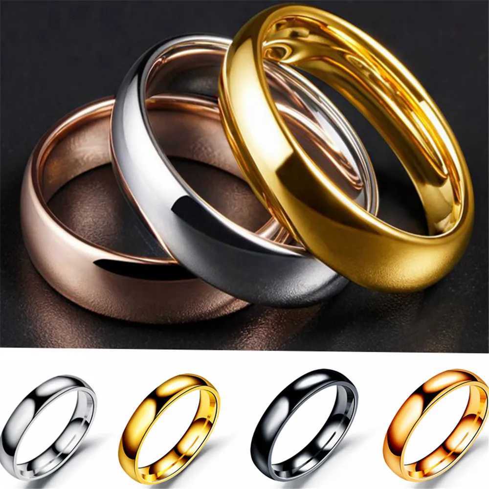 316L Stainless Steel Smooth Src Simple Colorless Couple Ring S250716
