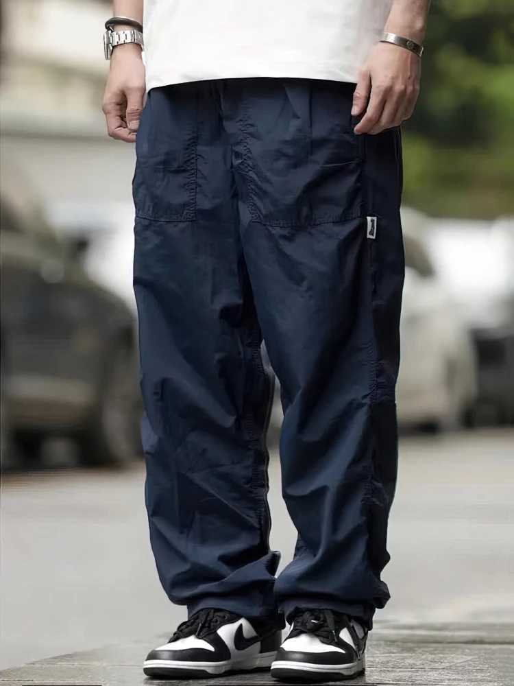Outdoor Waterproof Parachute Pants Men Casual Baggy Wide Leg Motorcycle Pants Streetwear Sport Jogger Sweatpants Trousers y250716