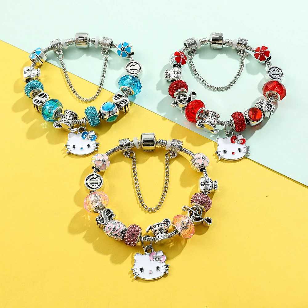Sanrio Fashion Sanrio Bracelet Beads for Christmas Cartoon Character Hello Kitty Bowknot Anime Crystal Jewelry Accessories Gift w250716