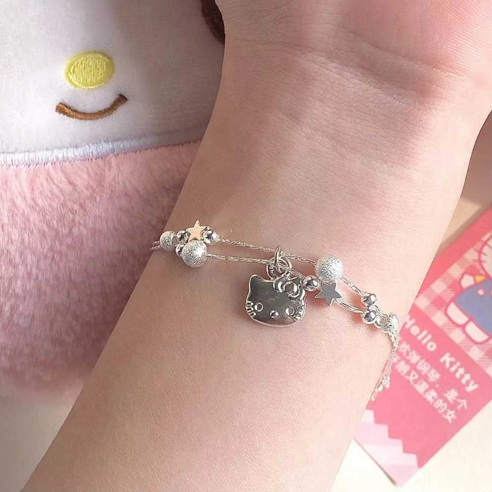 Sanrio Kawaii Sanrio Hello Kitty Kuromi Decorative Bracelet Cartoon Kt Cat Student Fashion Simple Charm Girls Jewelry Accessories Gifts w250716